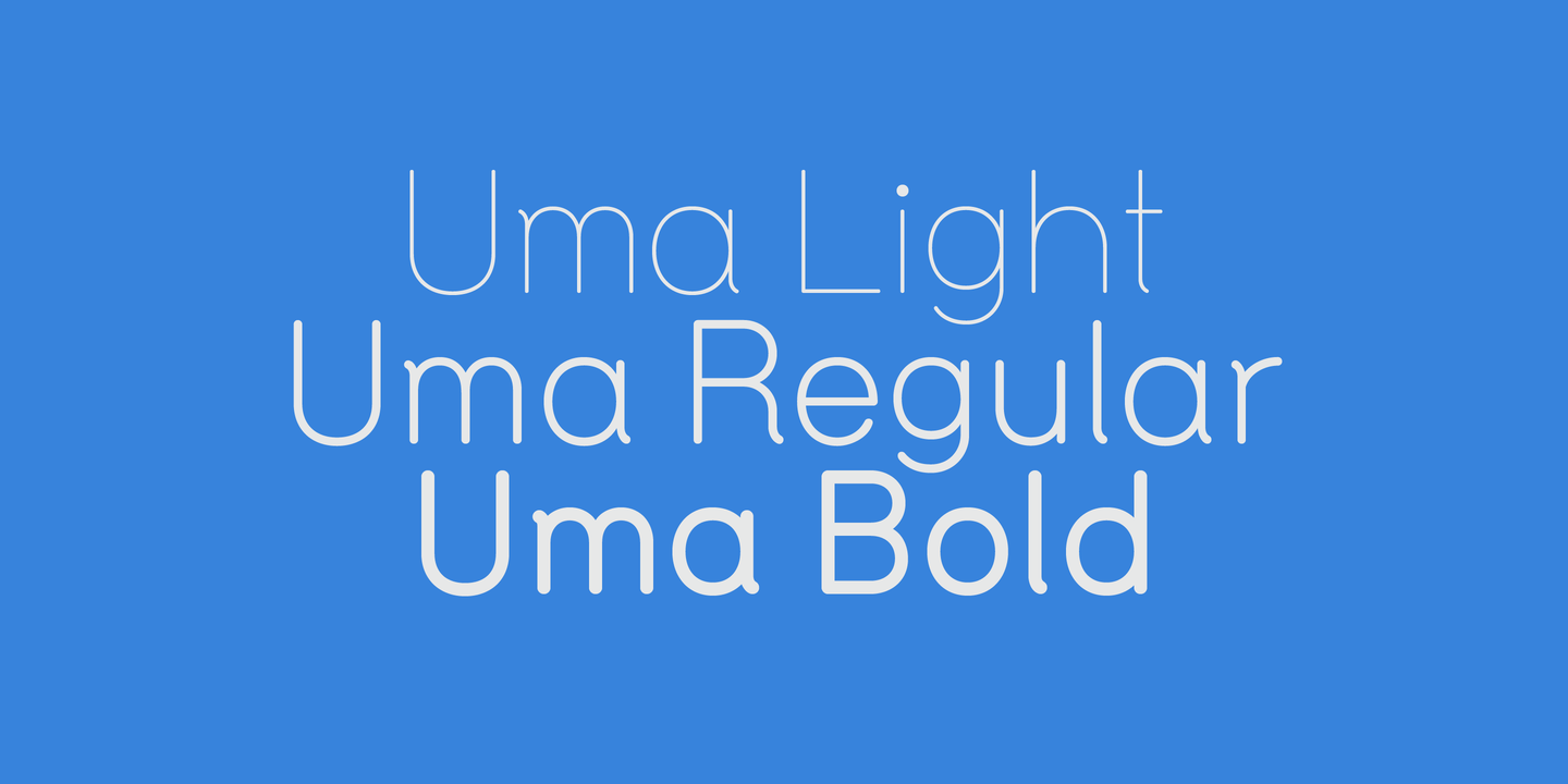 Przykład czcionki Uma Light